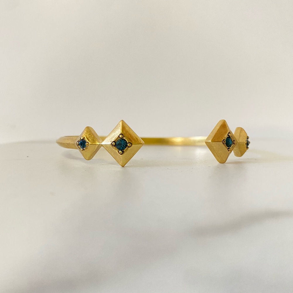 Gold & Blue Rhinestone Bracelet